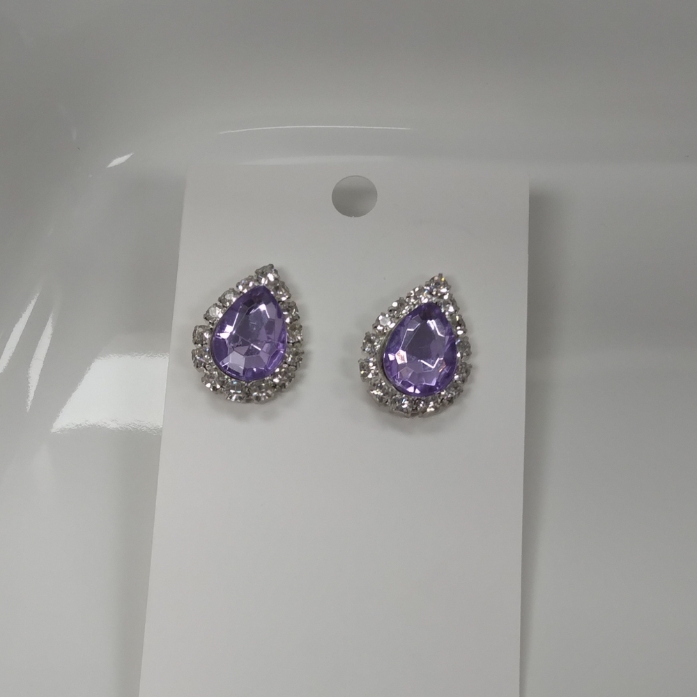 Elegant Purple Teardrop Earrings